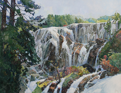 05九寨沟珍珠滩瀑布130×100cm